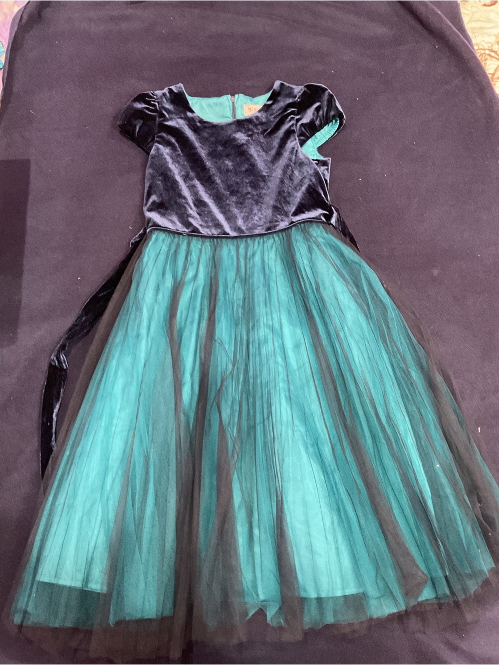 Biscotti Collezioni Girls Blue Velvet & Tulle Dress Size 8 Like New